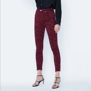 Zara Red Zebra Jeans